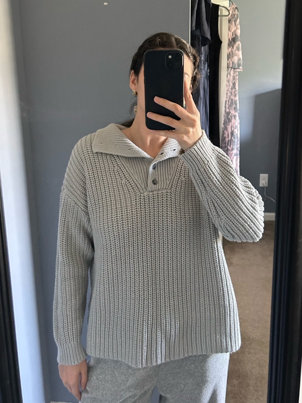 Haven Well Within Button Up Mock Neck Sweater